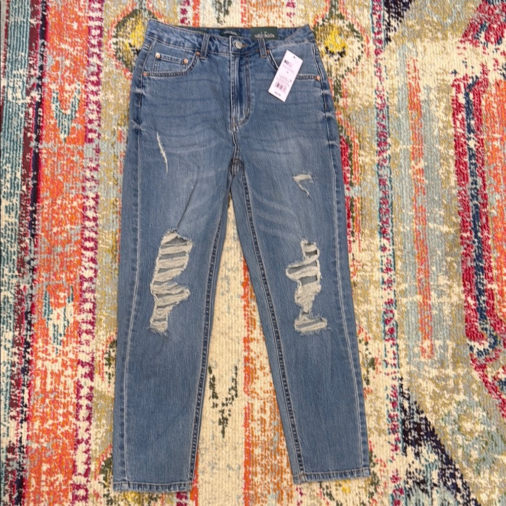 Wild Fable Blue Distressed Straight Leg Jeans. NWT